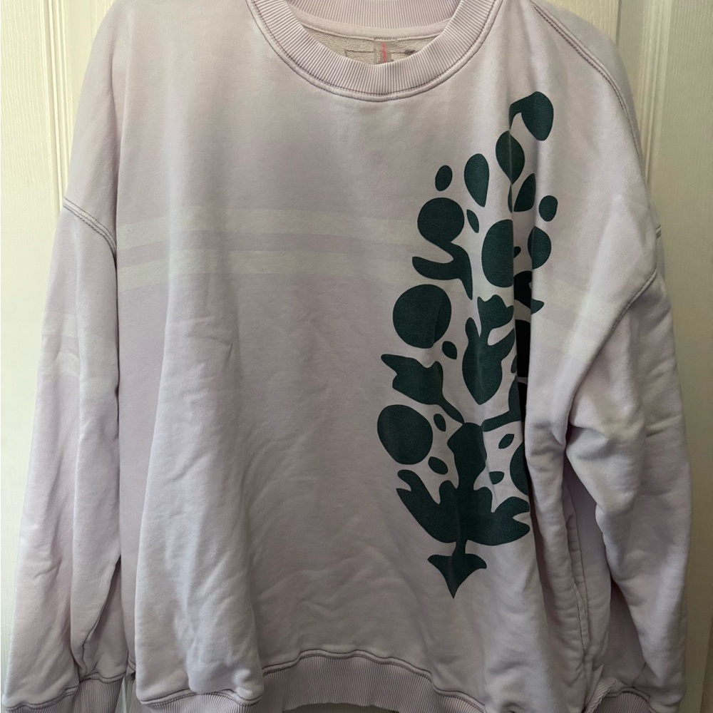 Free People Lavender Oversized Sweatshirt - LG